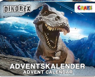 CRAZE 33401 Adventskalender Dinorex Dinosaurier Weihnachtskalender 2024 Kinder