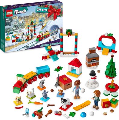 LEGO 41758 Friends Adventskalender 2024 Weihnachtskalender mit 24 Geschenken