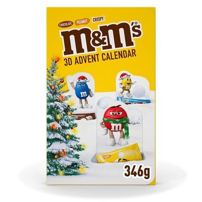 M&M'S Adventskalender 2024 3D Pop-Up Weihnachtskalender mit Schokolade 346g