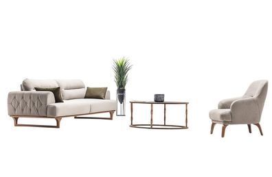 Wohnlandschaft Sofa Set Sitzgruppe Lounge Polstergarnitur Sitzgruppe Couch 3 + 1