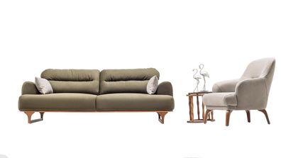 Wohnlandschaft Sofa Couch Set Sitzgruppe Lounge Polstergarnitur Sitzgruppe 3 + 1