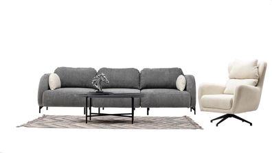 Wohnlandschaft Sofa Couch Set Polstergarnitur Sitzgruppe Sitzgruppe Lounge 4 + 1