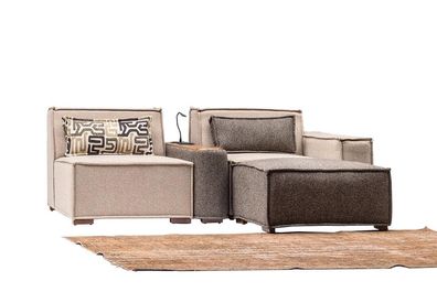 Wohnlandschaft Sofa Couch Set Sitzgruppe Sitzgruppe Lounge Polstergarnitur 3 + 1