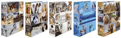 10x Herma 7163 Motivordner Animals - A4, 70 mm, sortiert