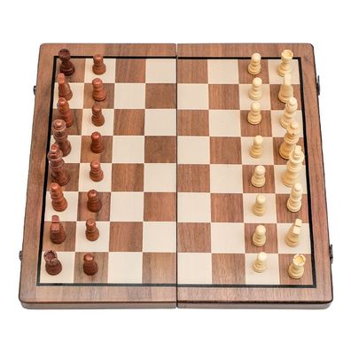 Schach, Klappschachbrett, Lernspielzeug aus Massivholz, Magnetschachbrettspielzeug