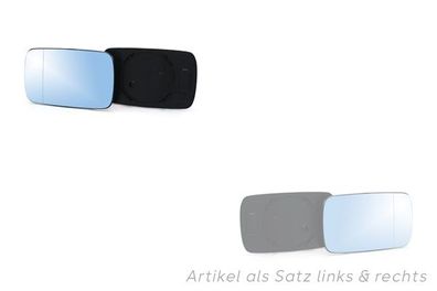 Spiegel Ersatzglas Links & Rechts Set passend für BMW 5 E39 11/95-09/97 m Träger