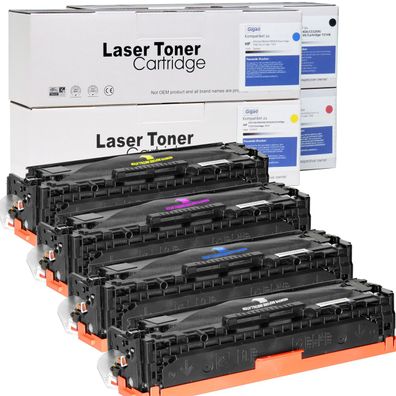 D&C Toner-Set CMYK für HP LaserJet Pro 200 color M251n - Kompatibel CF210X/CF211A