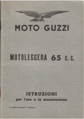 Handbuch Moto Guzzi Motoleggera 65 ccm, Bedienungsanleitung, Motorrad, Oldtuimer