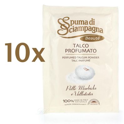 Spuma di Sciampagna talco Koerperpuder Talkpuder 10x 75g