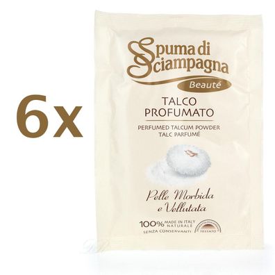 Spuma di Sciampagna talco Koerperpuder Talkpuder 6x 75g