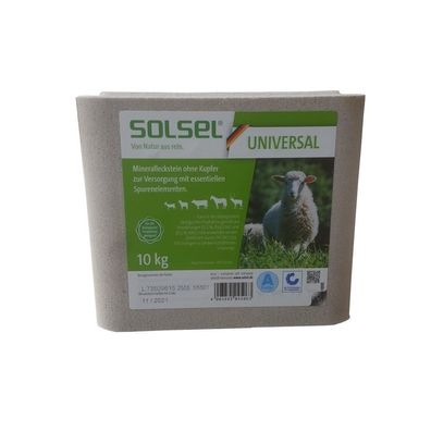 Solsel Universal 10kg Mineralstein ohne Kupfer Salzleckstein Leckstein