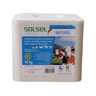 Solsel Natural 10kg Mineralstein ohne Kupfer Salzleckstein Leckstein