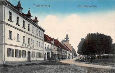 Tirschenreuth Maximilians Platz Gasthof zur Post Postkarte