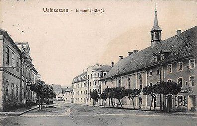 Waldsassen Johannis Strasse Geschäft Postkarte gel. 1926