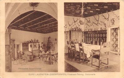 Burg Lauenstein Fränkisch - Thüring. Grenzwarte Jagdsaal Postkarte 1918