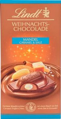 Lindt Weihnachts-Chocolade Mandel Caramel & Salz 100g