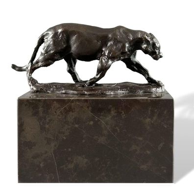 Bronzefigur Panther Leopard Puma Replik Kopie nach Louis-Albert Carvin Skulptur