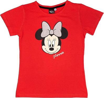 Disney Minnie Mouse T-Shirt für Mädchen, kurzärmlig, Rot, Größe 110/116