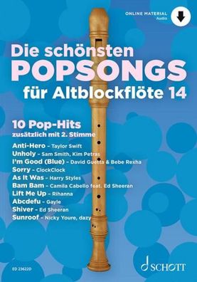 Die schönsten Popsongs für Alt-Blockflöte,