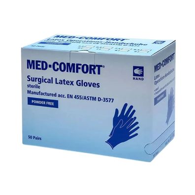 50x MED-COMFORT, Latex-OP-Handschuhe, puderfrei, weiß, Gr. 7,5 | Packung (1 Paare)