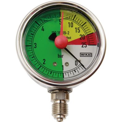 Manometer 63mm für Feldspritze 0-5-25 bar Anschluß unten flüssigdüngerfest