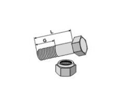 Schraube mit Sicherungsmutter - M12x1,25 Länge: 20/45 mm - 12.9