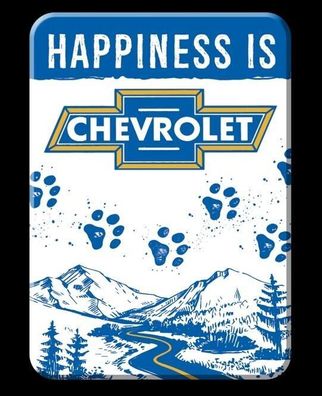 US Kühlschrank Magnet: Chevy Dog Road Chevrolet is happiness - 9x6,3cm