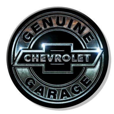 US Kühlschrank Magnet: Chevrolet Garage - 7 cm Durchmesser Magnetschild Cooler