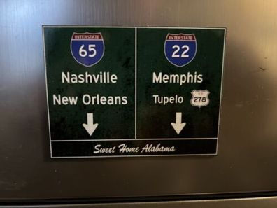 Kühlschrank Magnet Nashville New Orleans Memphis 10x7,5 cm Sweet Home Alabama