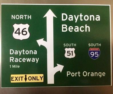 Kühlschrank Magnet Daytona Beach - Daytona Raceway Interstate 95 - 10 x 7,5 cm