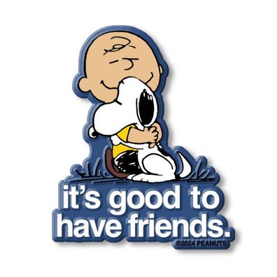 XL Kühlschrankmagnet Peanuts Snoopy + Charlie Brown: it s good to have friends