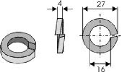 Federringe Sicherungsringe DIN 127 - M16, verzinkt VPE 100 Stück