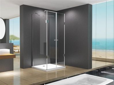 BuyLando. Shop 80x80x200cm U Form Duschkabine Dusche Emma 8mm inkl. Duschtasse