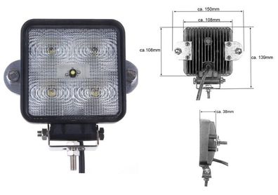 LED - Arbeitsscheinwerfer mit 5 LED's á 3 Watt- 10 bis 30 Volt