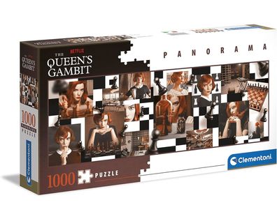 Clementoni 39696 Panorama Puzzle The Queen's Gambit (1000 Teile) für Serienfans