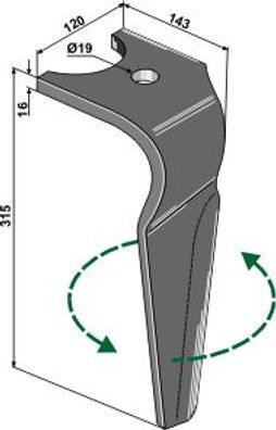 RH 135 - Kreiseleggenzinken - Ausführung links, Original Kuhn