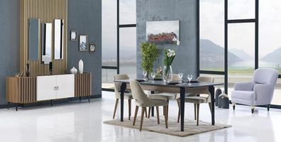 Esszimmer Set 6Tlg Esstisch 4? Stühle Esszimmergruppe Sideboard Essgruppe