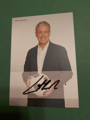 Pierre Littbarski , Autogrammkarte, Fussball, öln, FB