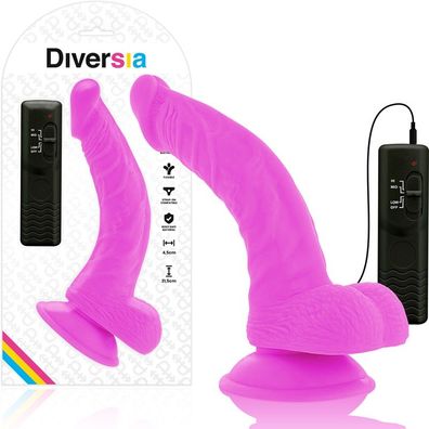 Diversia - Flexibler Vibrierender DILDO LILA 21.5 CM -O- 4.5 CM