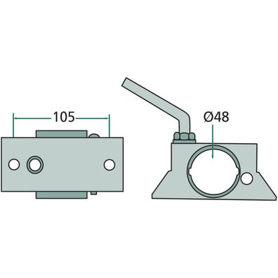 Klemmhalter für luftbereiftes Stützrad