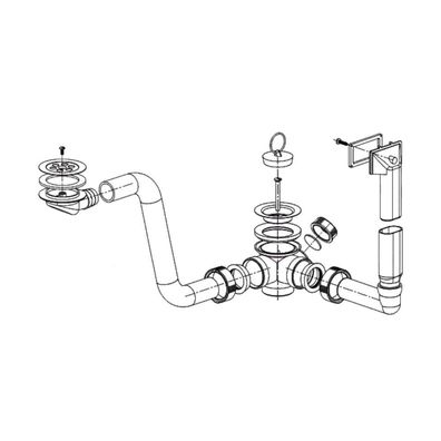 Ablaufgarnitur für Rundbeckenset Stopfen 1 1/2" für Level RB S60, 065080000