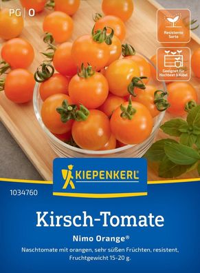 Kirsch-Tomate Nimo Orange®, F1, orangene Naschtomate - für Hochbeet u Kübel