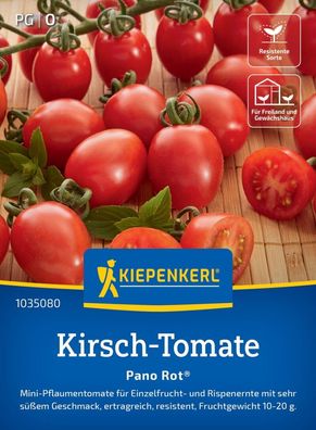 Kirsch-Tomate Pano Rot® F1, Mini-Pflaumentomate für Einzelfrucht u