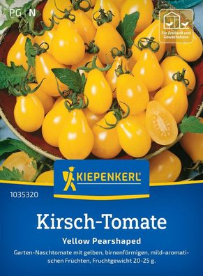 Kirsch-Tomate Yellow Pearshaped, Garten-Naschtomate - Freiland u Gewächshaus