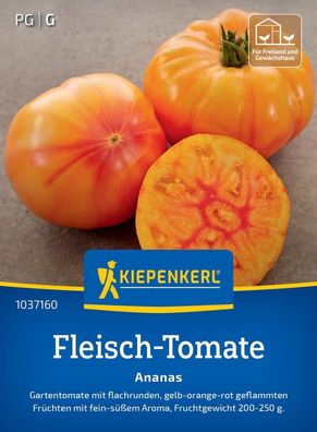 Fleisch-Tomate Ananas, Gartentomate - Freiland u Gewächshaus - Fruchtgewicht