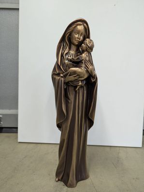 Madonna mit Kind aus Bronze Bronzefigur Statue Grabschmuck