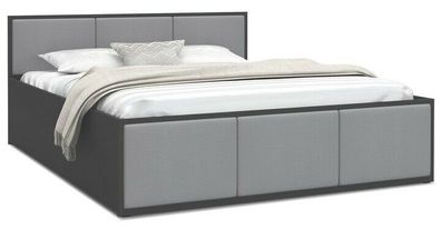 Bett mit Lattenrost Jugendbett Doppelbett grau-grafit 120 / 140 / 160 / 180 cm