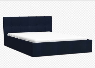 Bett mit Lattenrost Jugendbett Doppelbett gepolsterte Tiefblau 140 / 160 / 180