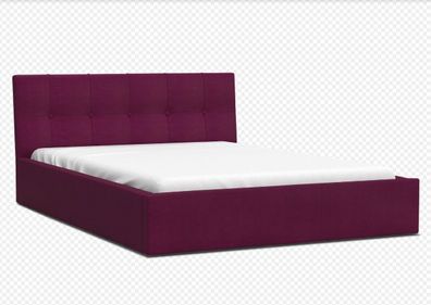 Bett mit Lattenrost Jugendbett Doppelbett gepolsterte Wein 140 / 160 / 180