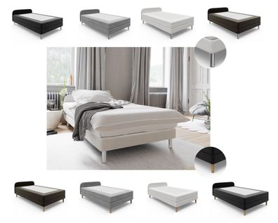 Polsterbett Bett Matratze Bonell/ Pocketmatratze mit Metall/ Holzbeinen HOT2